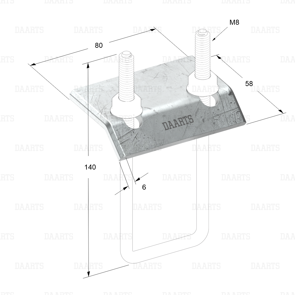с размерами  Балочный зажим DS MQL 41x82